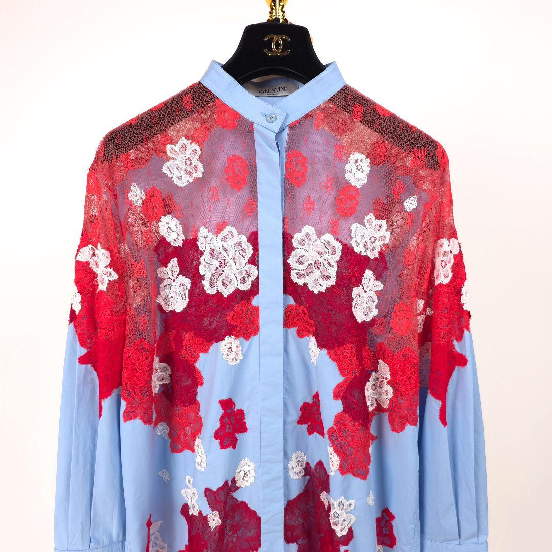 新品 ヴァレンティノ フラワーレース切替 シャツ ブラウス 米倉涼子 40 刺繍