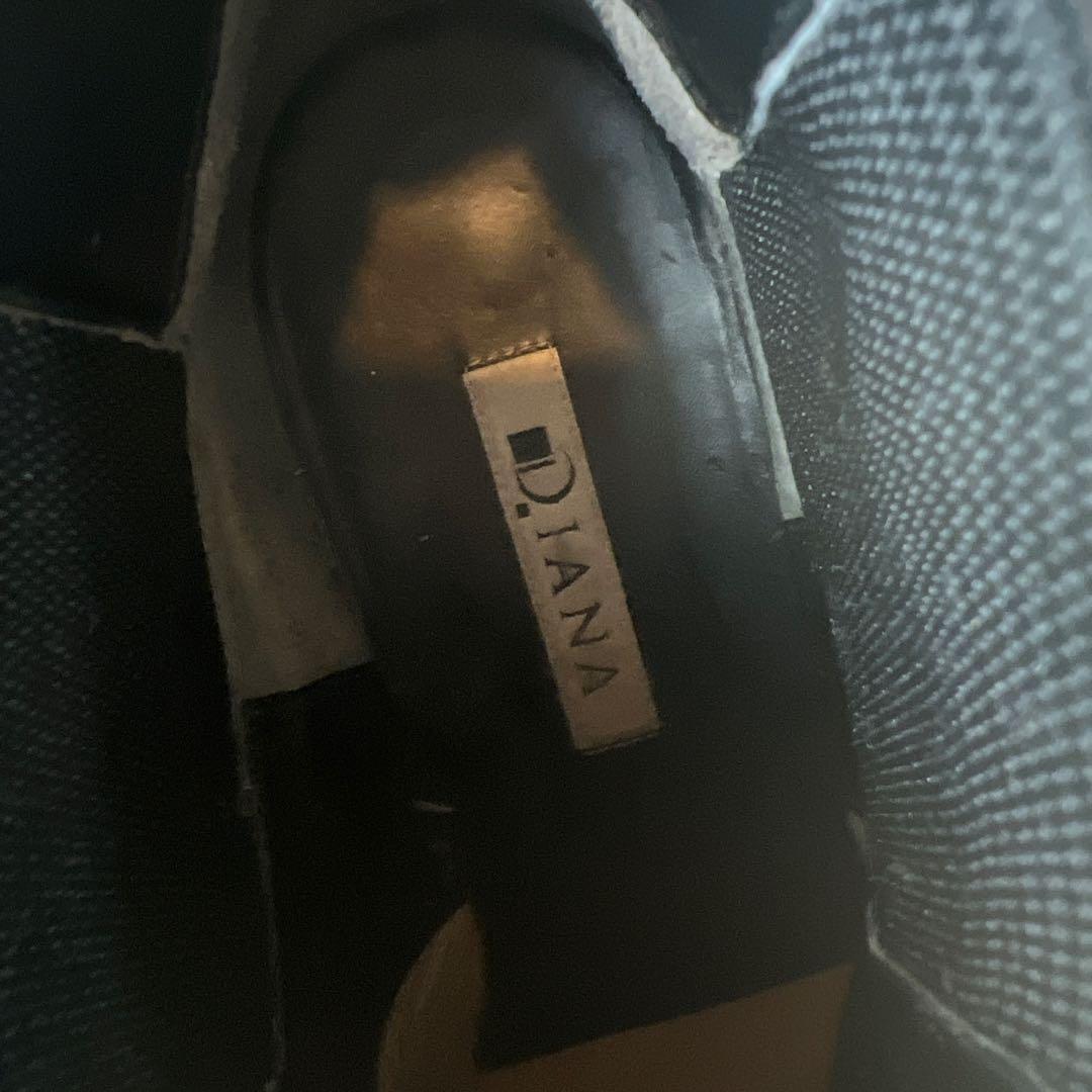 Diana 黒 レザーショートブーツ