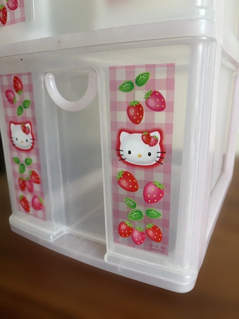 希少 1999年製 ハローキティ 4段チェスト いちご 平成レトロ サンリオ