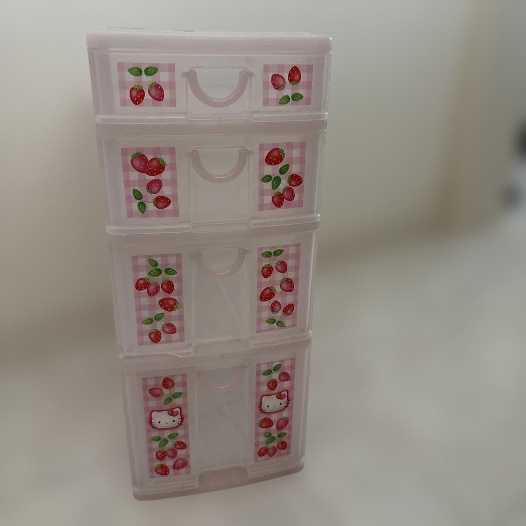 希少 1999年製 ハローキティ 4段チェスト いちご 平成レトロ サンリオ