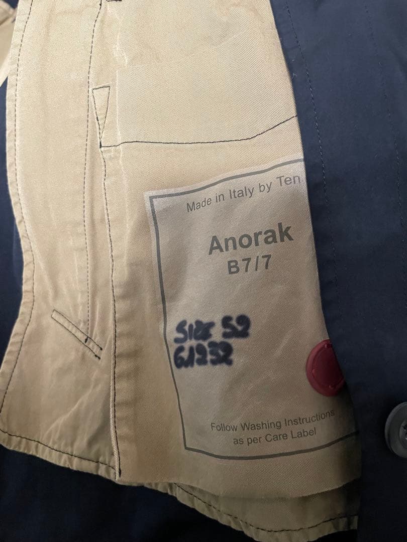 ten-c anorak dark navy 52 ハンガー付き
