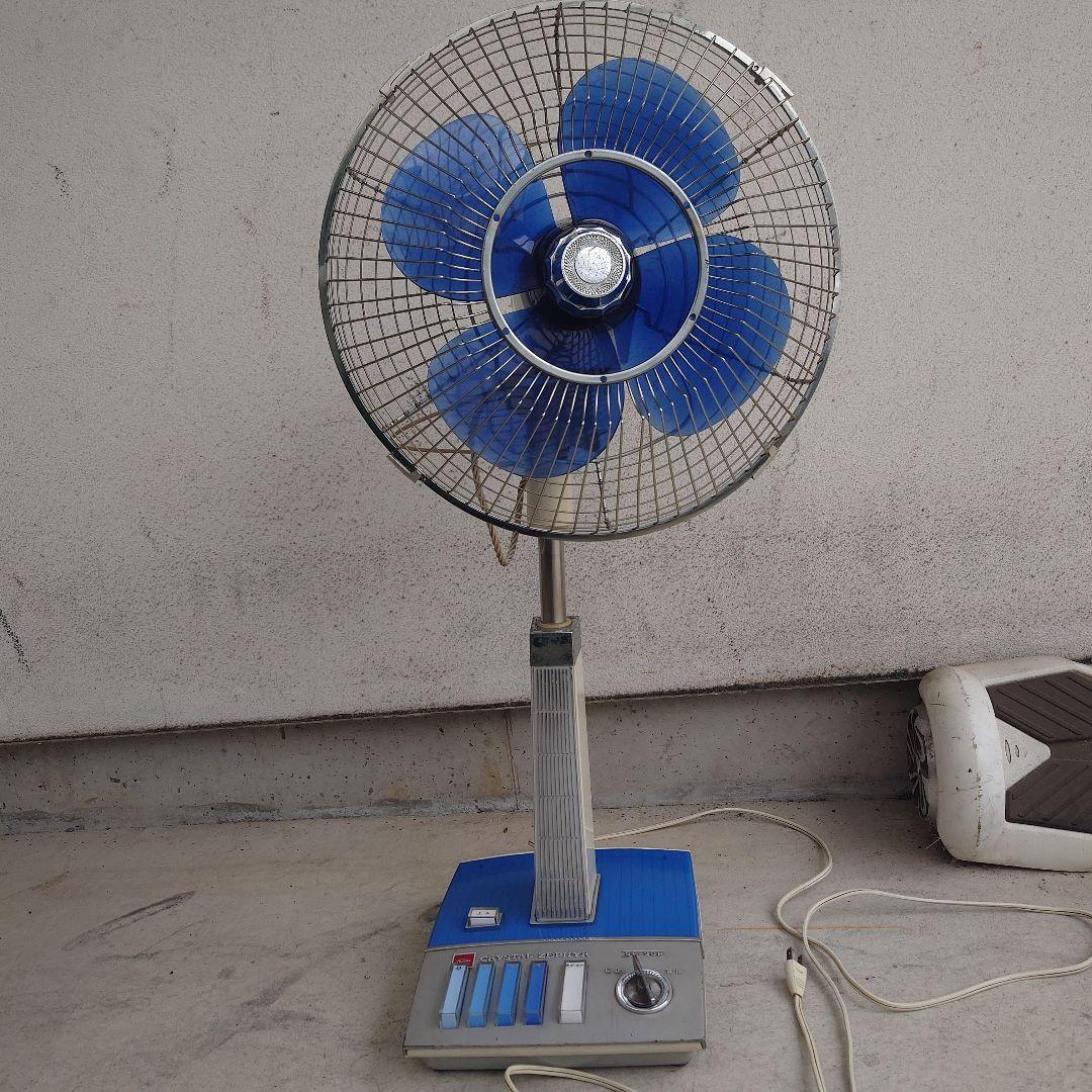 昭和レトロ 東芝扇風機 SF-30F 1968年製 青い4枚羽根の扇風機 可動品