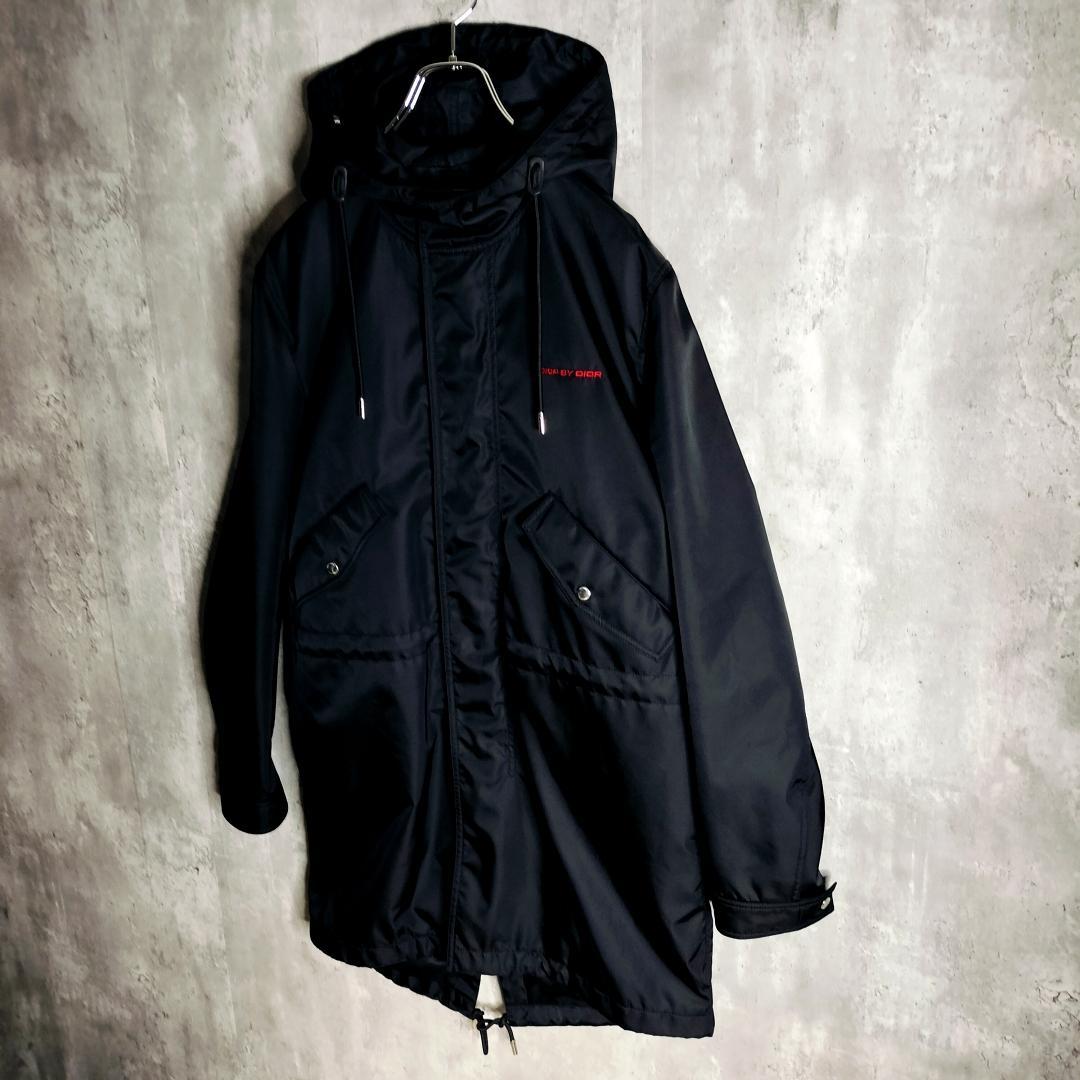 【美品・クリス期】ディオールオム モッズコート サークルロゴ刺繍 48 L 黒