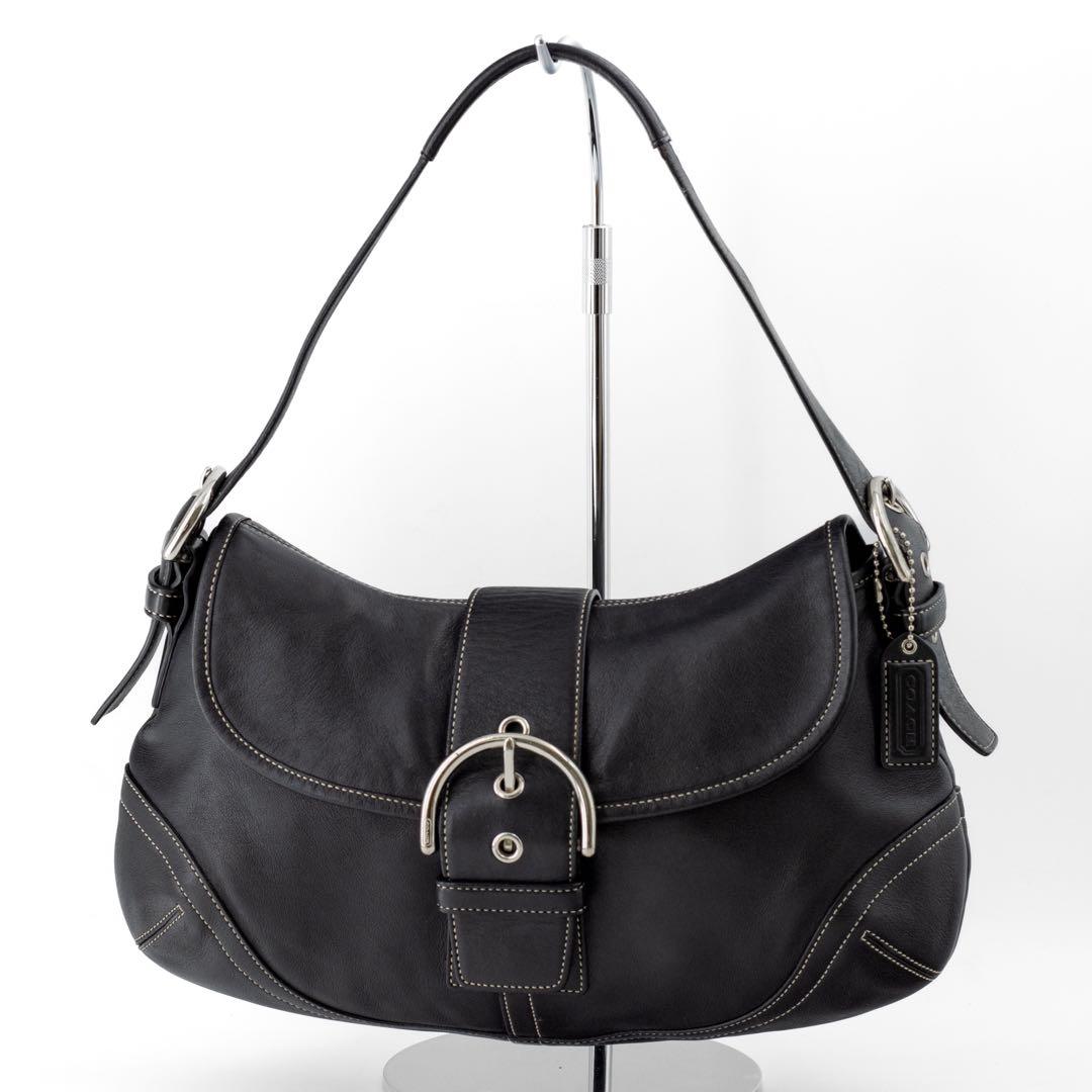 A076【美品】COACH／コーチ　ソーホー　ハンドバッグ　レザー　ブラック