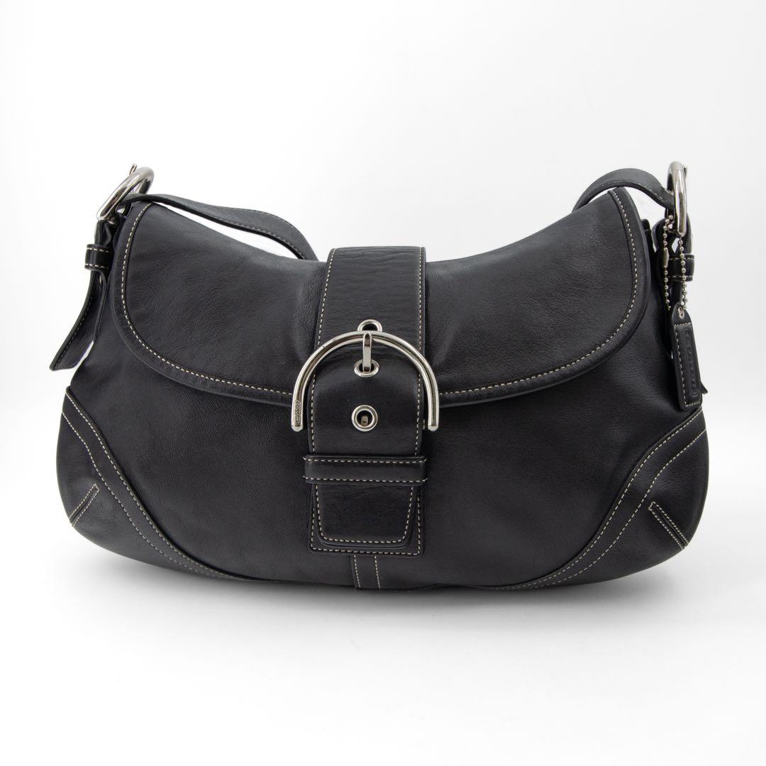 A076【美品】COACH／コーチ　ソーホー　ハンドバッグ　レザー　ブラック