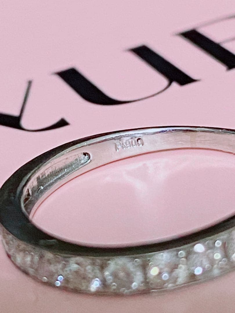 天然ダイヤモンドハーフエタニティリング モフモフにゃんこ