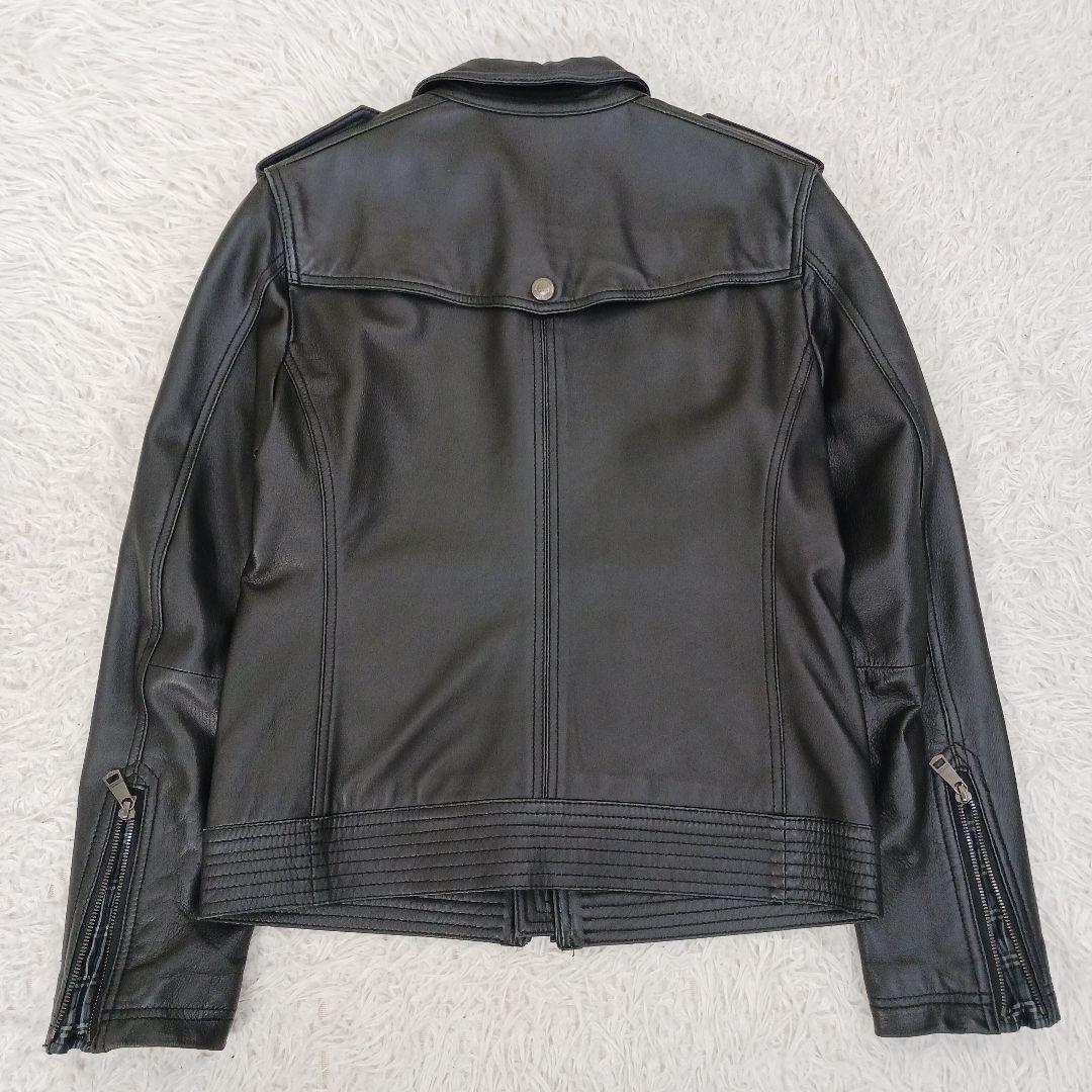 ✨極美品✨バーバリーブラックレーベル　ラムレザー　ライダース　ブラック　M