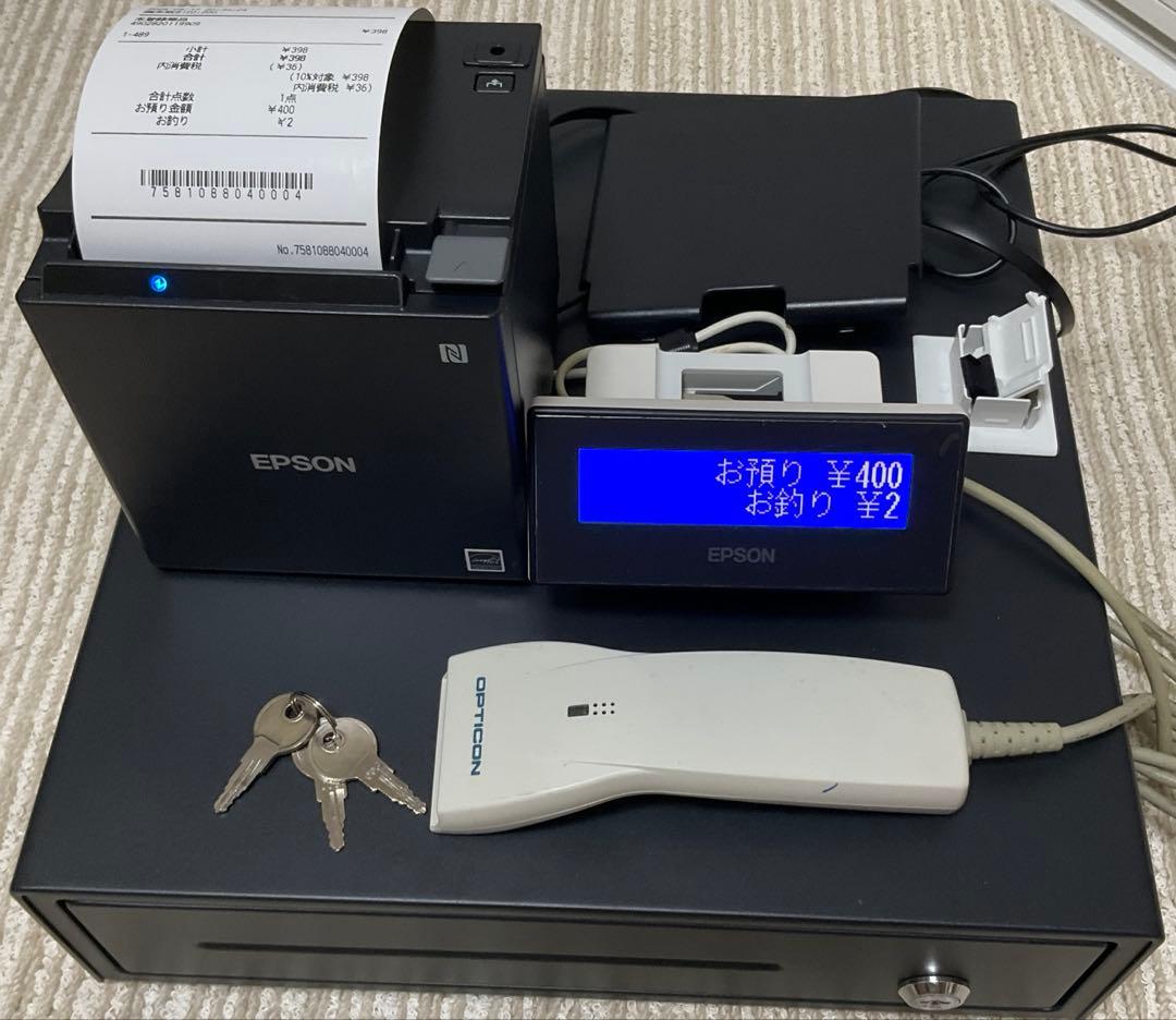 EPSON TM-M30 レシートプリンター キャッシュドロアセット 程度良好