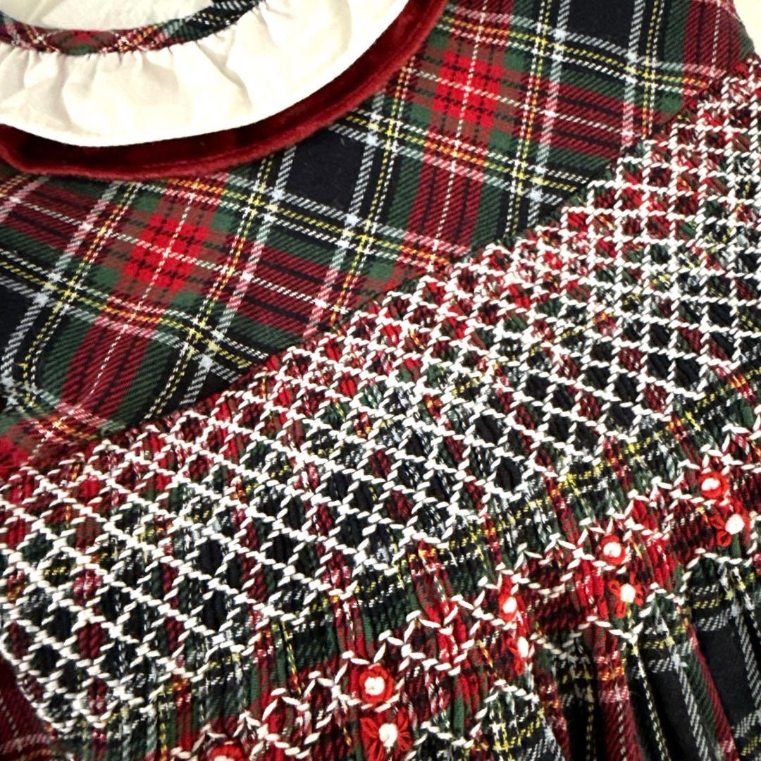 Kidiwi チェック柄長袖ワンピース