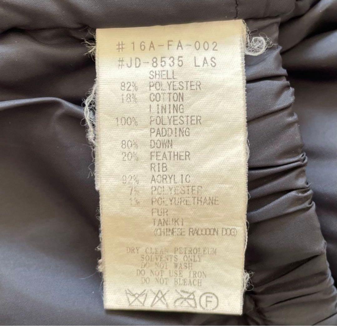 カ*ム様 DANTON タッサー ダウンジャケット 38 ラクーンファー ダウン