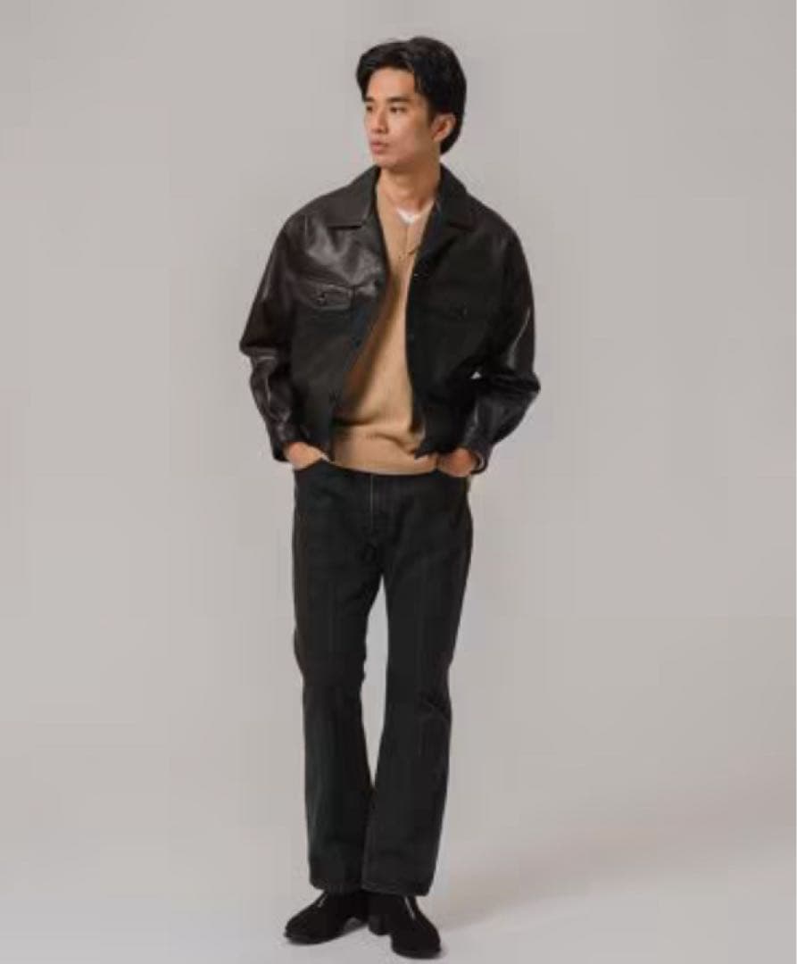 L’etiquette LEATHER CYCLIST JACKET