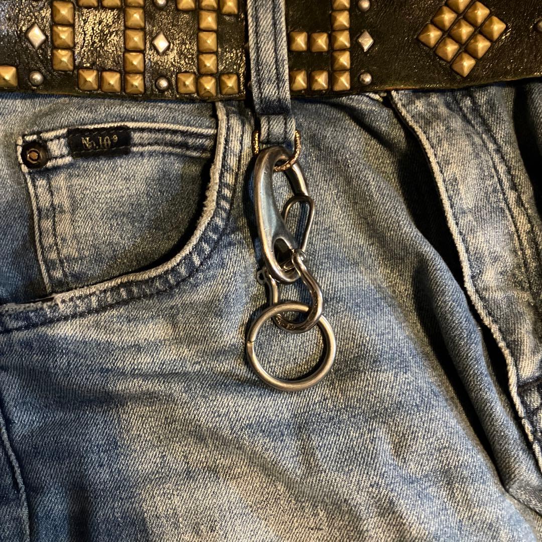 wichardシャックル　ブラス製シルバーメッキカラビナ使用　キーホルダー　新品