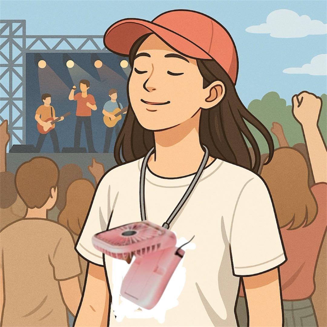 ハンディファン 多機能 首かけ モバイルバッテリー USB充電 3000mAh