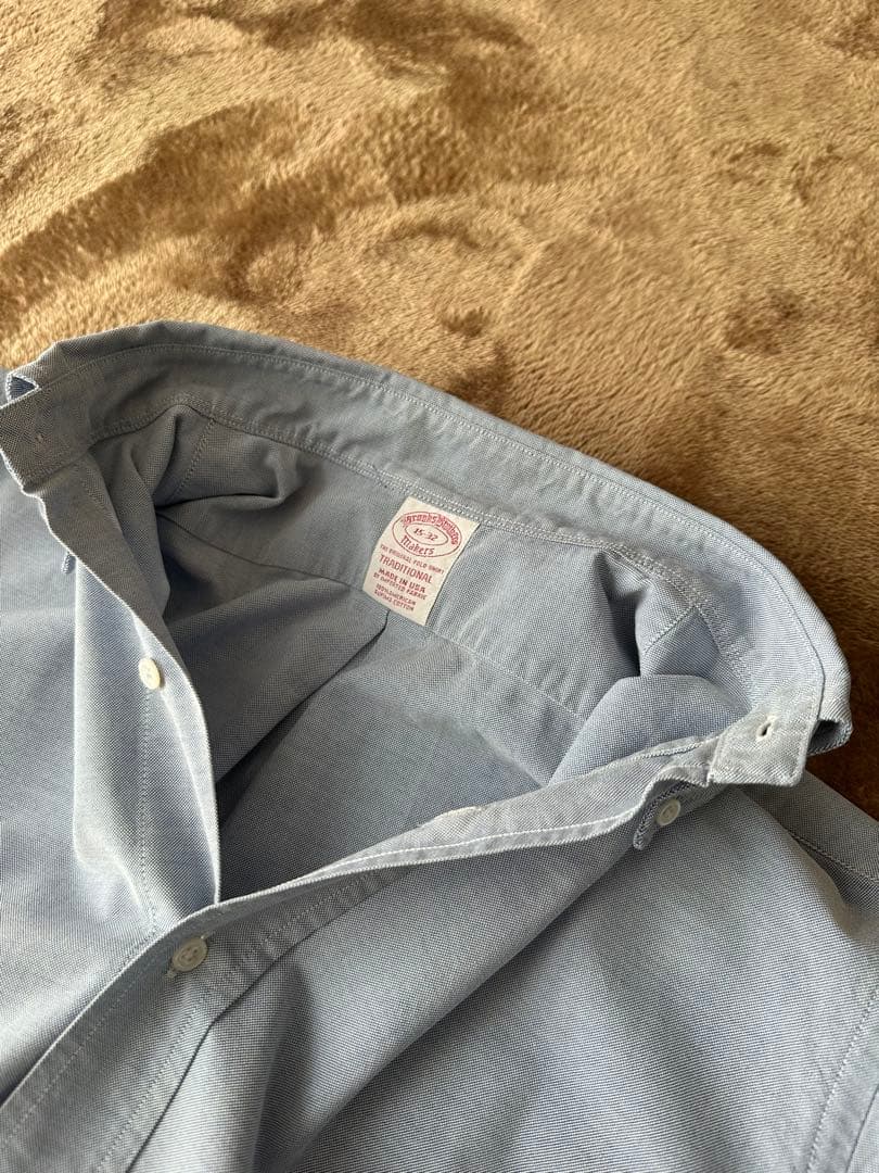 USA メーカーズ　ブルックスブラザーズ サックス　BDシャツ 15-32 L