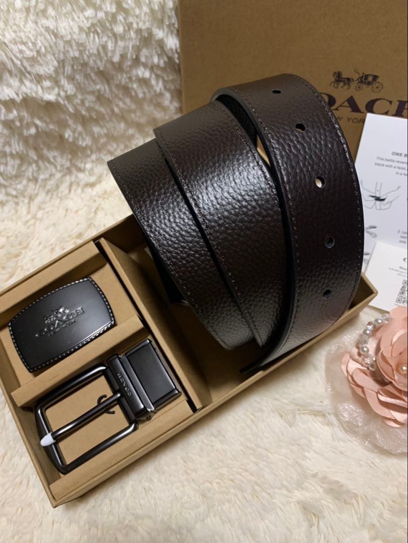 ✨️新品未使用✨️COACH レザー ベルト ブラック ブラウン 2色セット