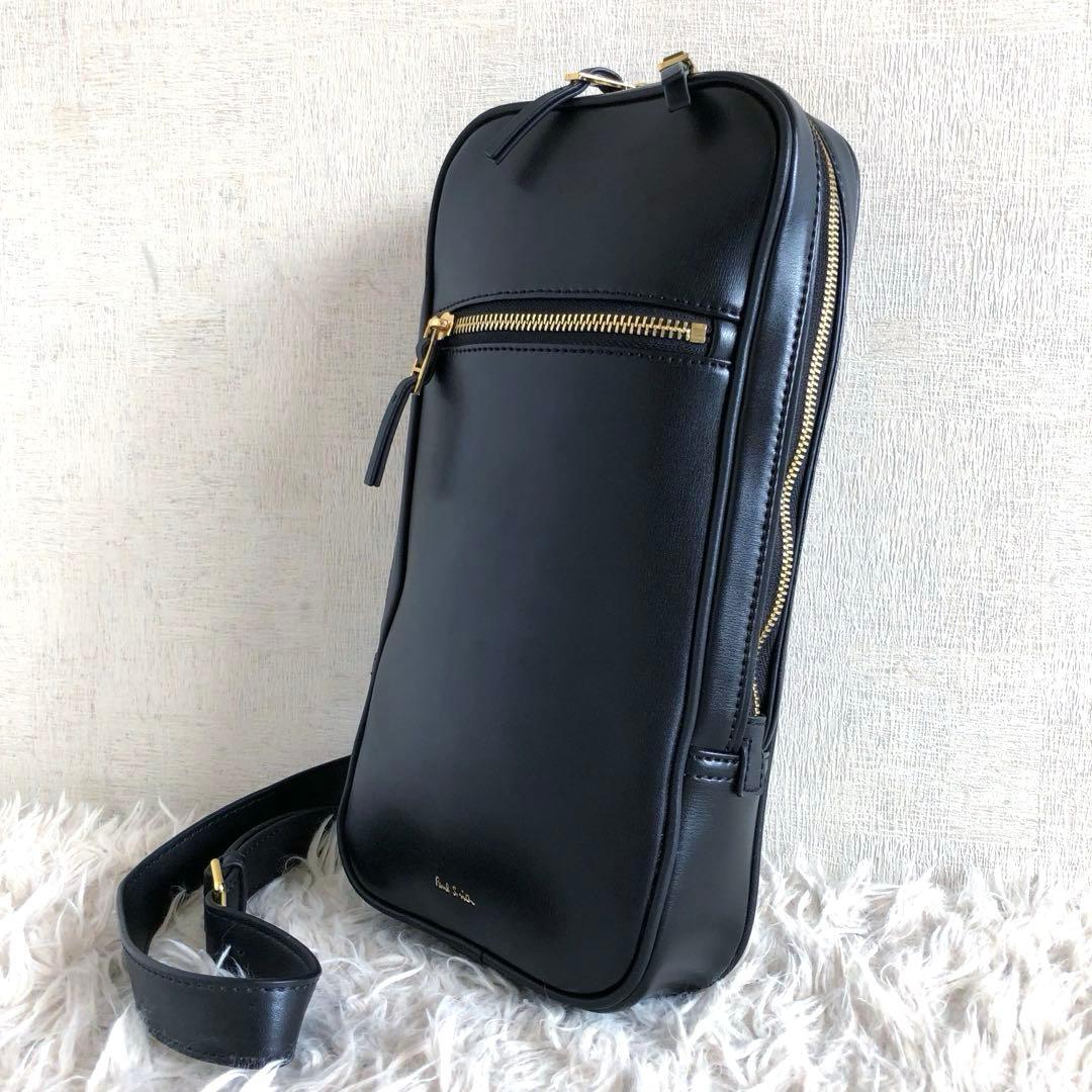 【極美品】ポールスミス　ボディバッグ　ショルダーバッグ　黒　本革　ゴールド金具