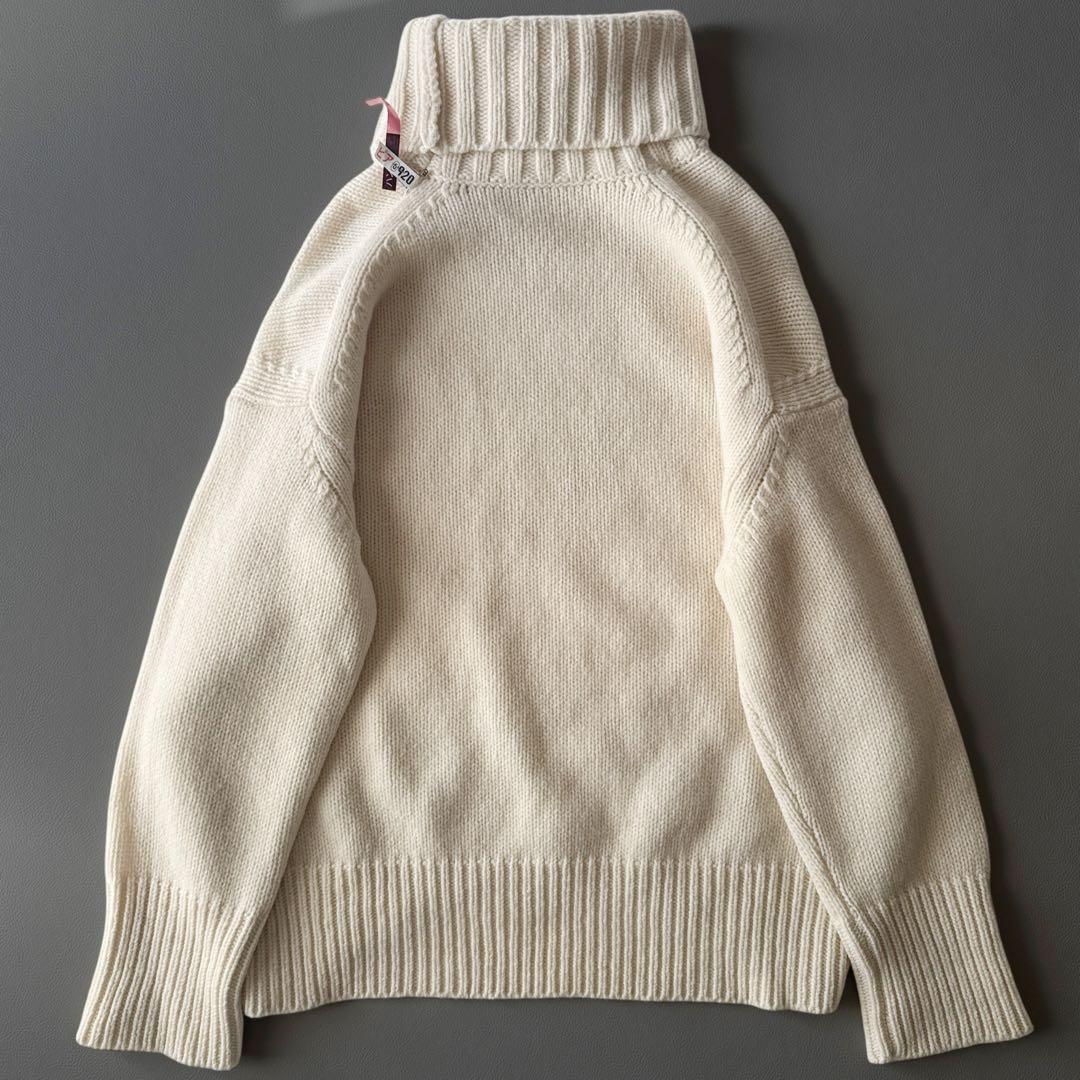 ギャルリーヴィー タートルネック プルオーバー ファインウール 白 S