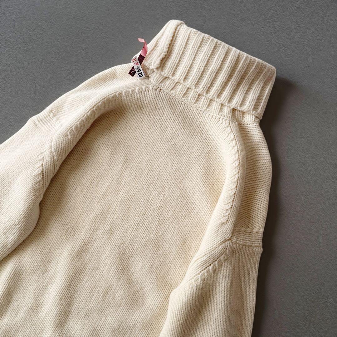 ギャルリーヴィー タートルネック プルオーバー ファインウール 白 S