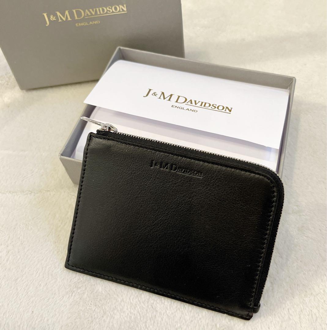 J&M Davidson L字ジップ カード ケース 財布　黒 レザー
