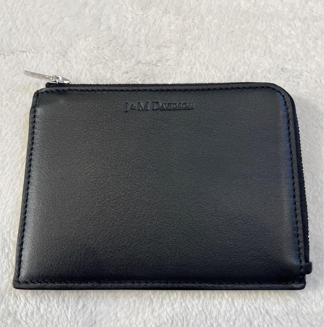J&M Davidson L字ジップ カード ケース 財布　黒 レザー