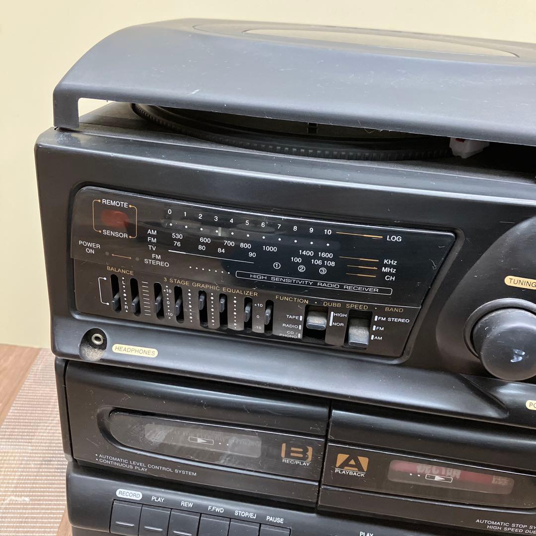 D-1 レトロ CD カセット ラジオ レコードプレーヤー一体型コンポ