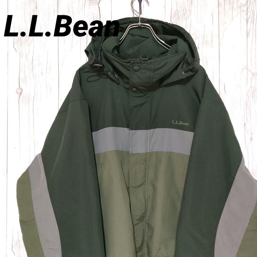 エルエルビーン マウンテンパーカー ナイロンジャケット 刺繍ロゴ XL 緑