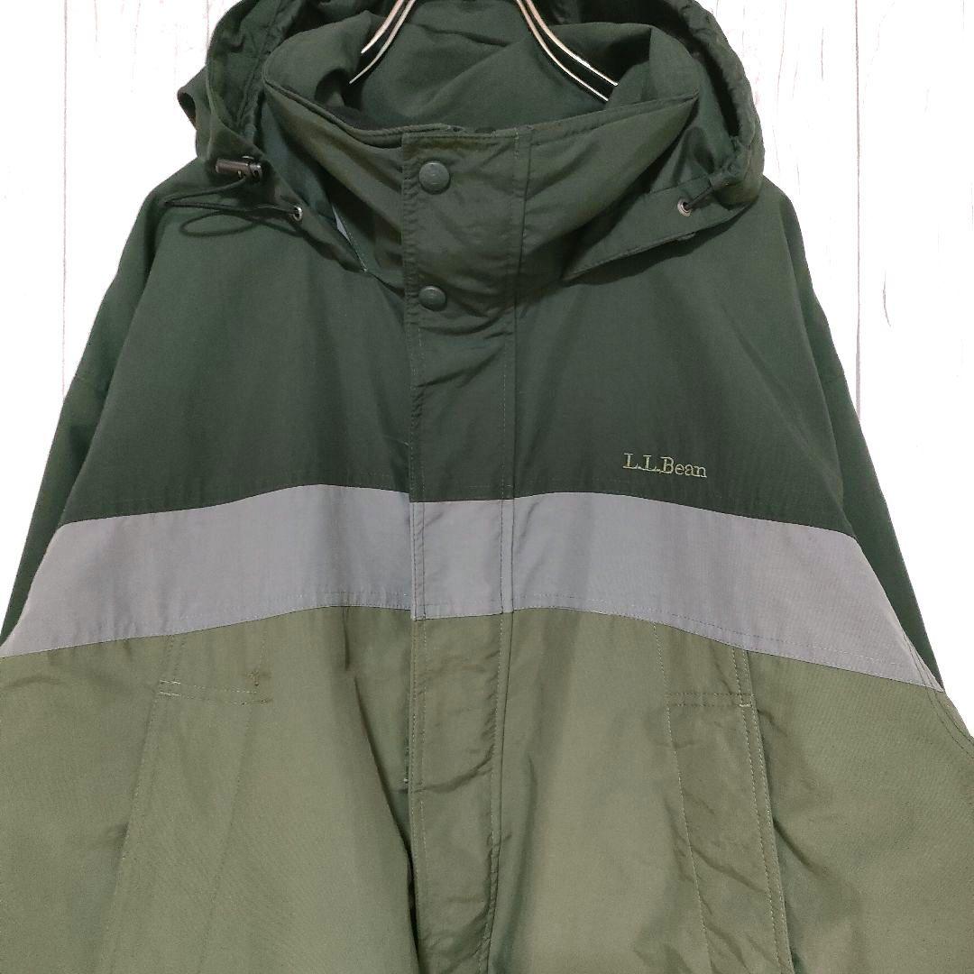エルエルビーン マウンテンパーカー ナイロンジャケット 刺繍ロゴ XL 緑