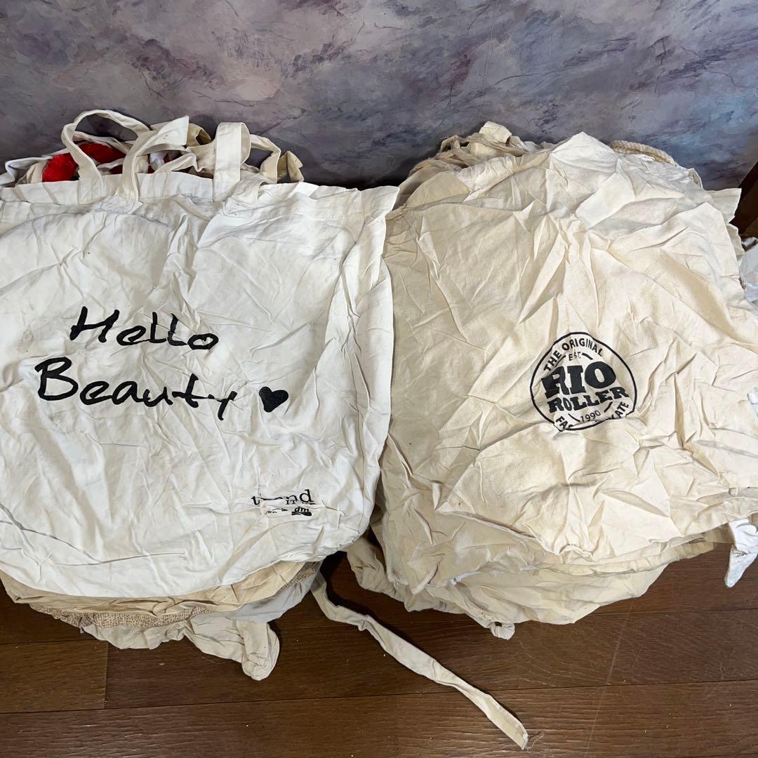 ひ*さ様 3 アメリカ　ユーロ古着エコバッグ100枚セットまとめ売りホワイトベー