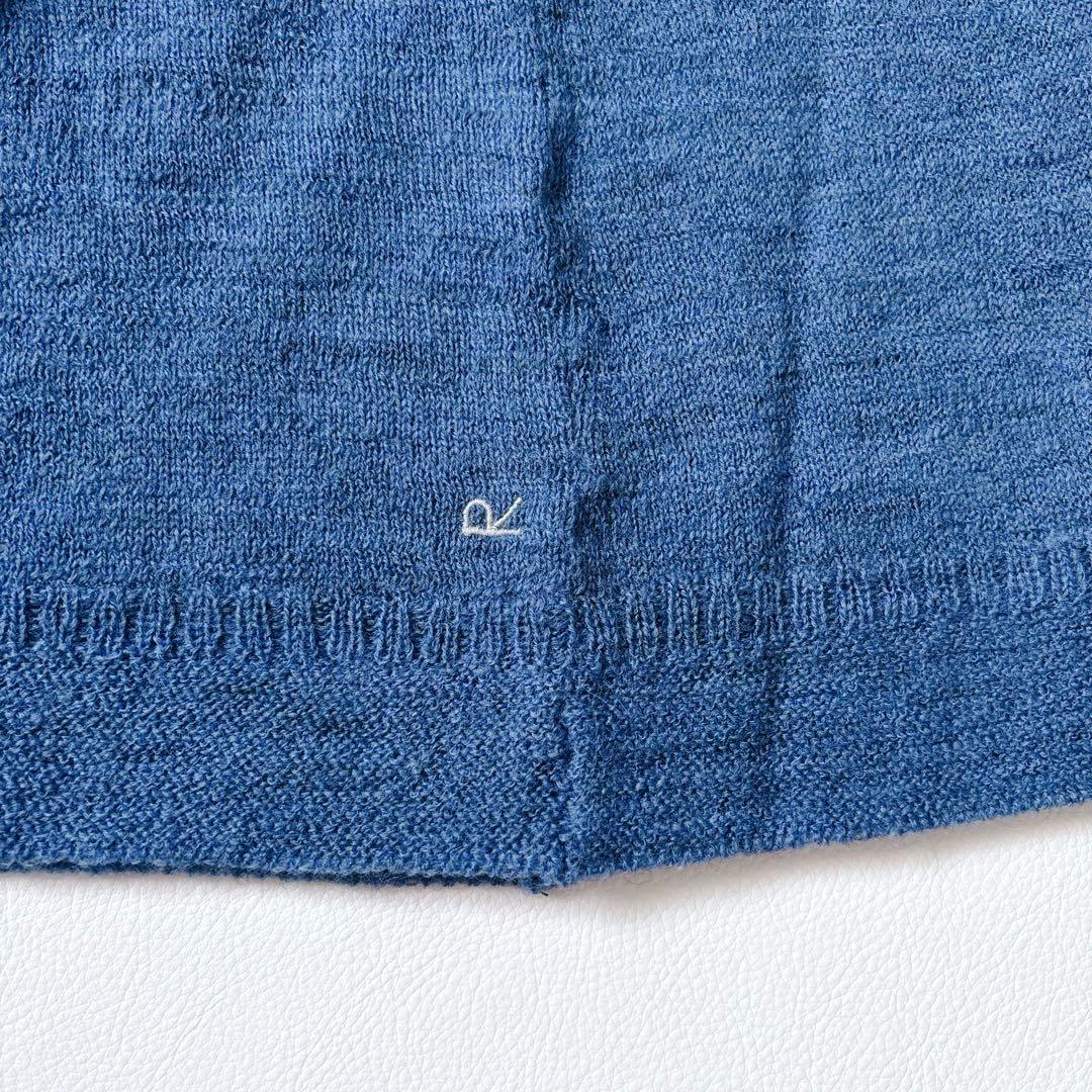 未使用級♡45R アルル超ガーゼのフレアータートルネックＴシャツ ウール ブルー