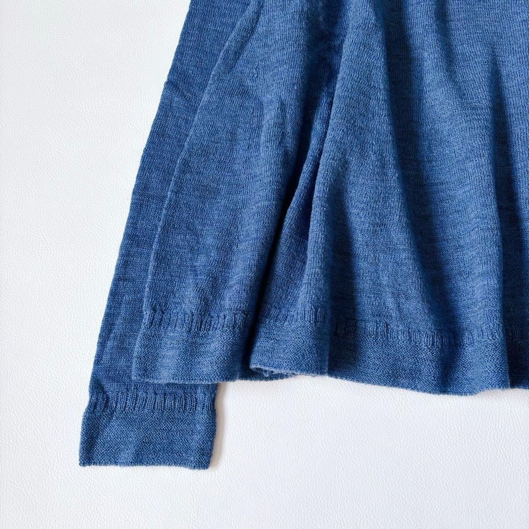 未使用級♡45R アルル超ガーゼのフレアータートルネックＴシャツ ウール ブルー