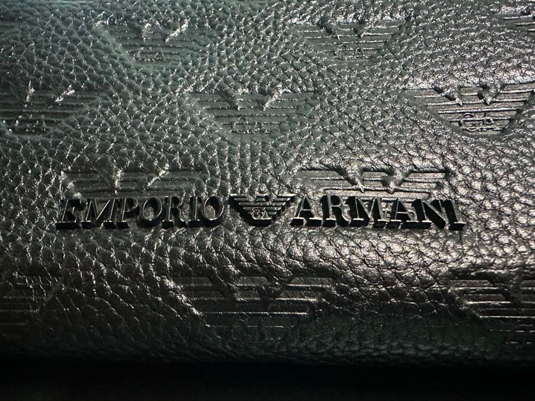 EMPORIO ARMANI ブラック レザー長財布