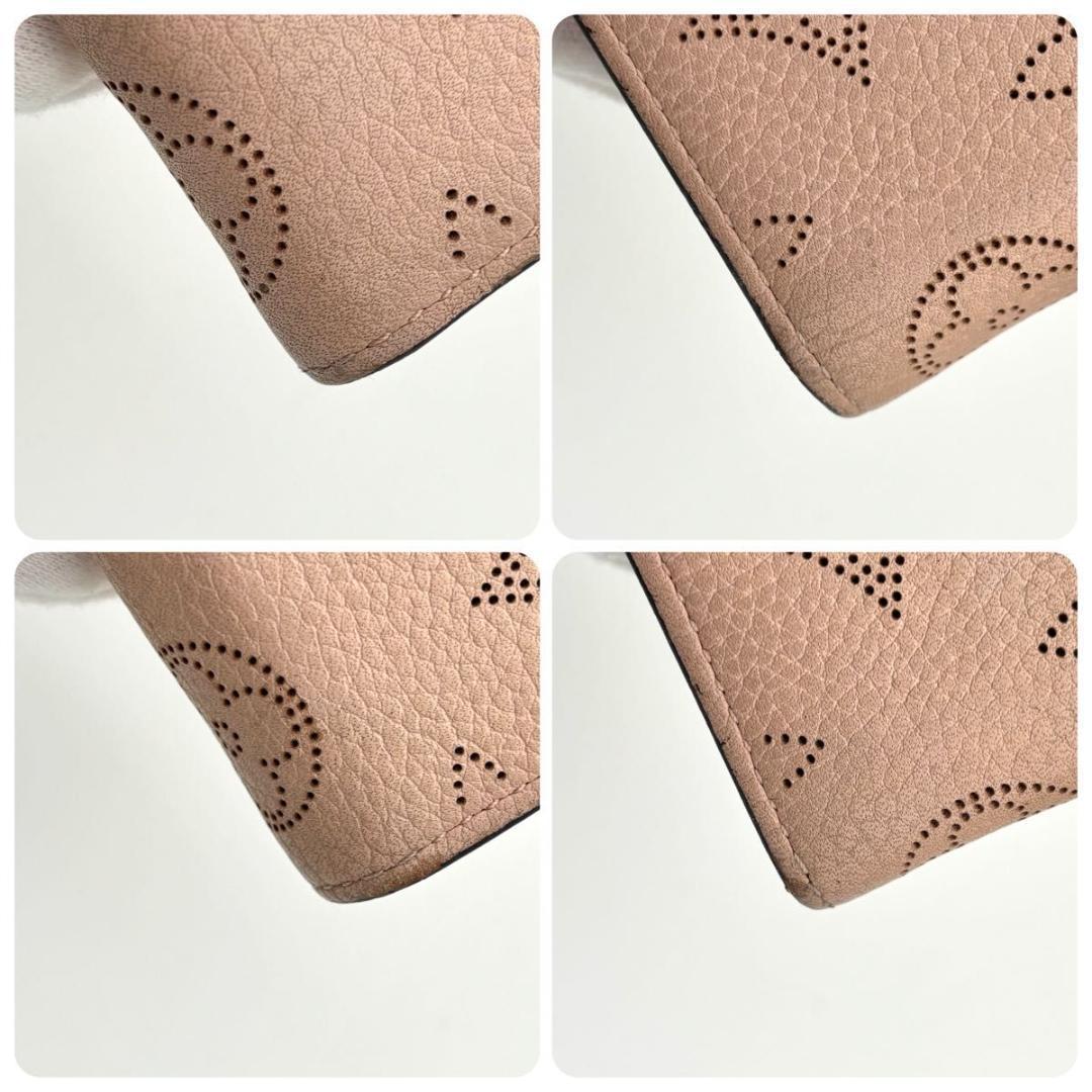 ルイヴィトン モノグラム マヒナ ポルトモネ アナエ 薄ピンク 折り財布