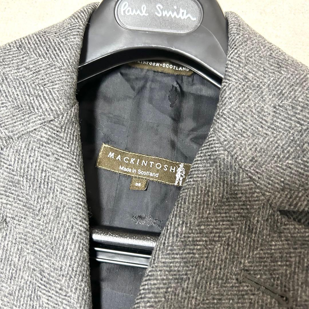 希少　マッキントッシュロンドン　ダブルブレストチェスターコート　ヘリンボーン