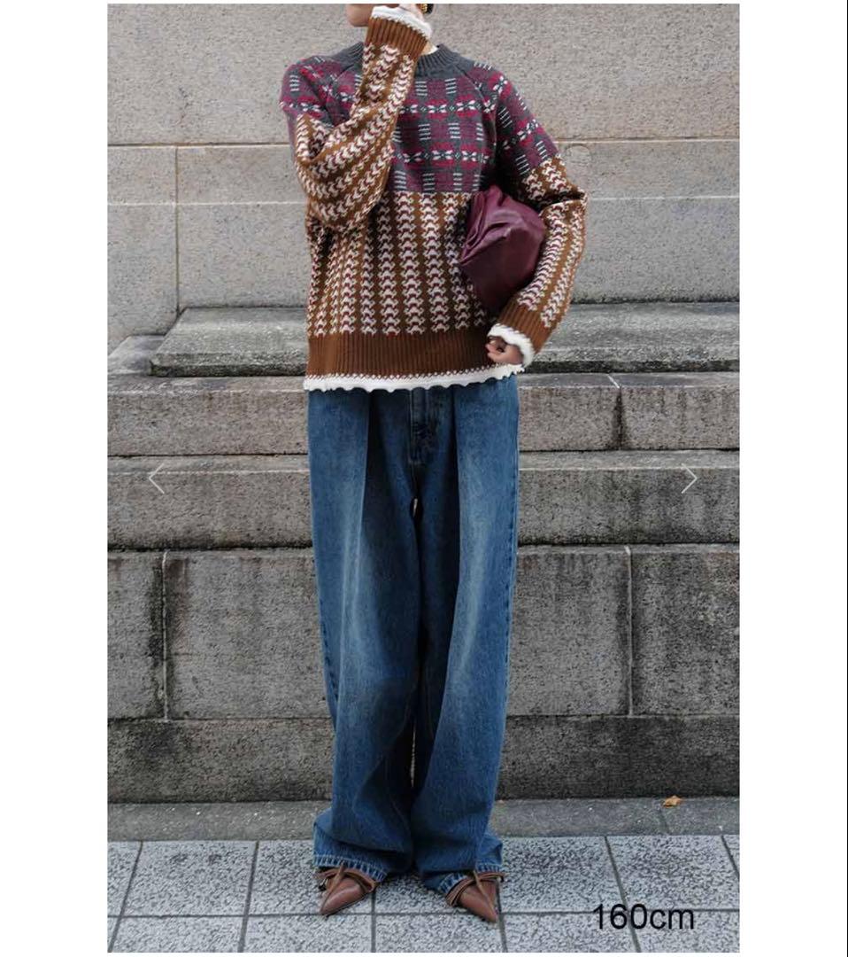 マチャットmachattウエストタックデニム今季発売！38試着のみ！