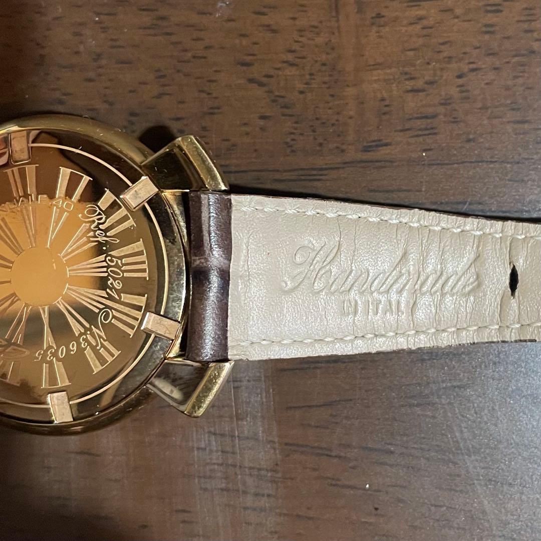 ガガミラノ マヌアーレ40mm ブラック　ゴールド　シェル盤 稼働品