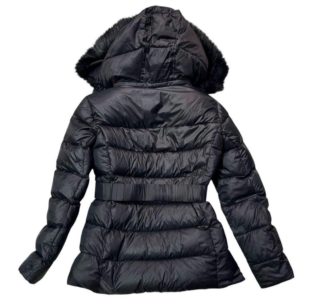 ZARA ザラ　ダウンコート　Aライン　フードファー・ベルト　2way　ブラック