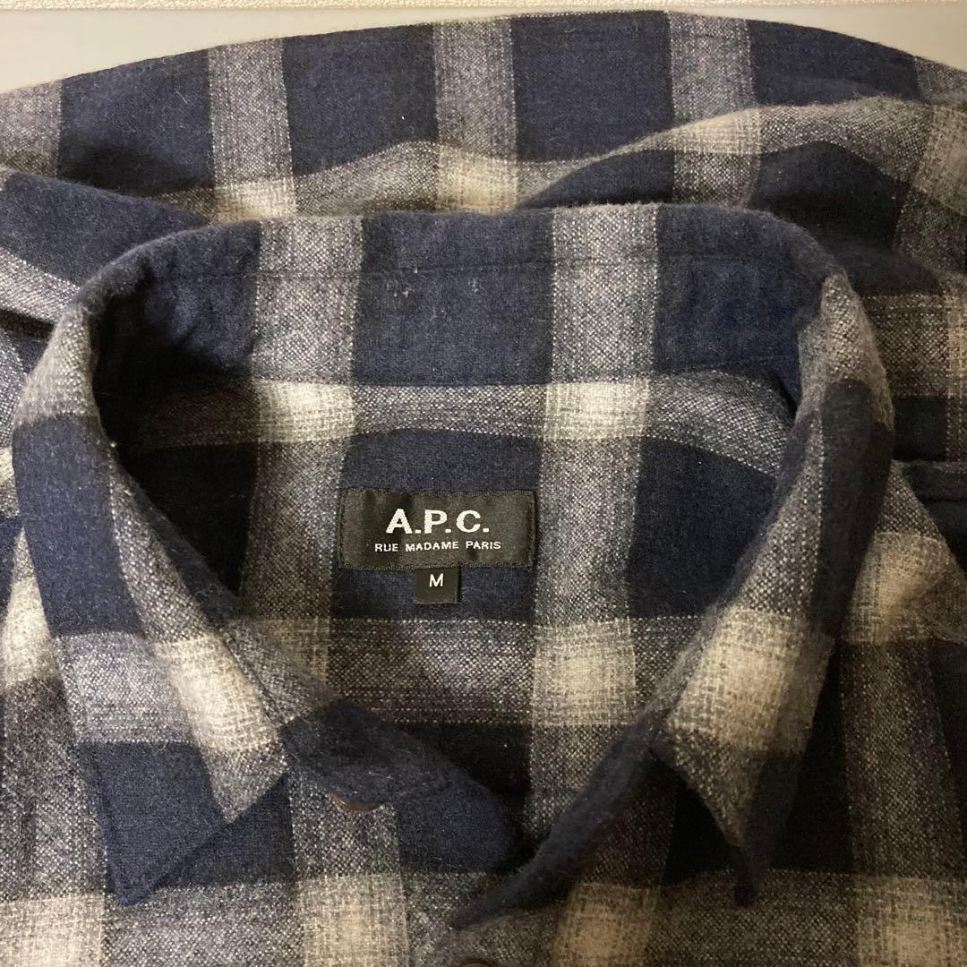 APC　アーペーセー　オンブレチェックシャツ　Mサイズ　Lサイズ相当