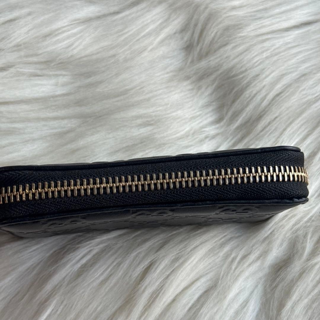 グッチ シマ ケース レザー ブラック コンパクトウォレット