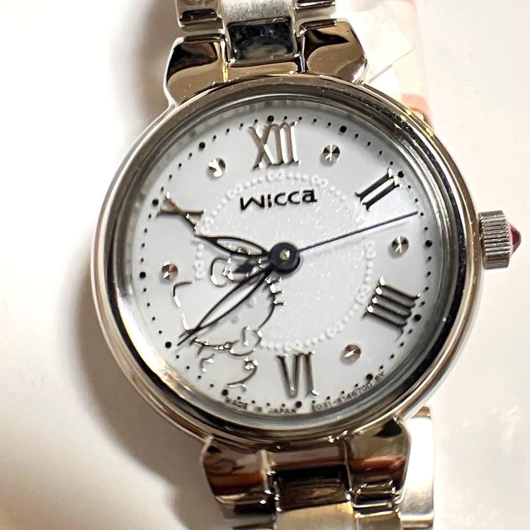 【新品】ウィッカ シルバー アナログ時計 ソーラーテック 電波時計 レディース