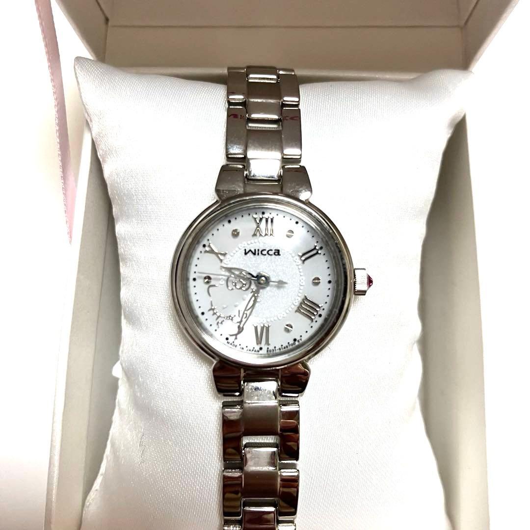 【新品】ウィッカ シルバー アナログ時計 ソーラーテック 電波時計 レディース