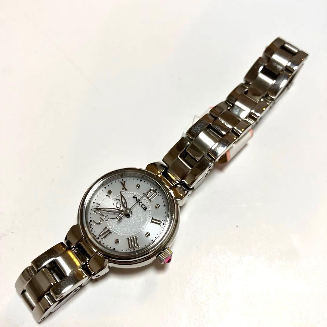 【新品】ウィッカ シルバー アナログ時計 ソーラーテック 電波時計 レディース