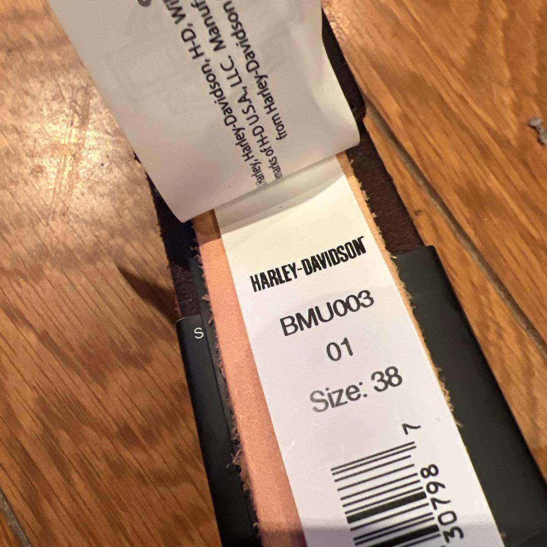 新品純正HARLEY-DAVIDSON スタッズ付きレザーベルト 38
