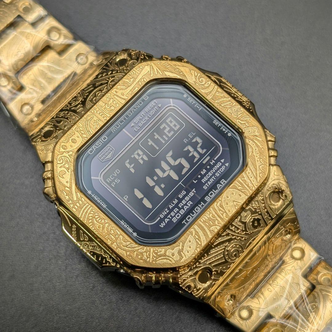 美品 G-SHOCK GWM5610 電波ソーラー ペイズリー彫刻 フルメタル