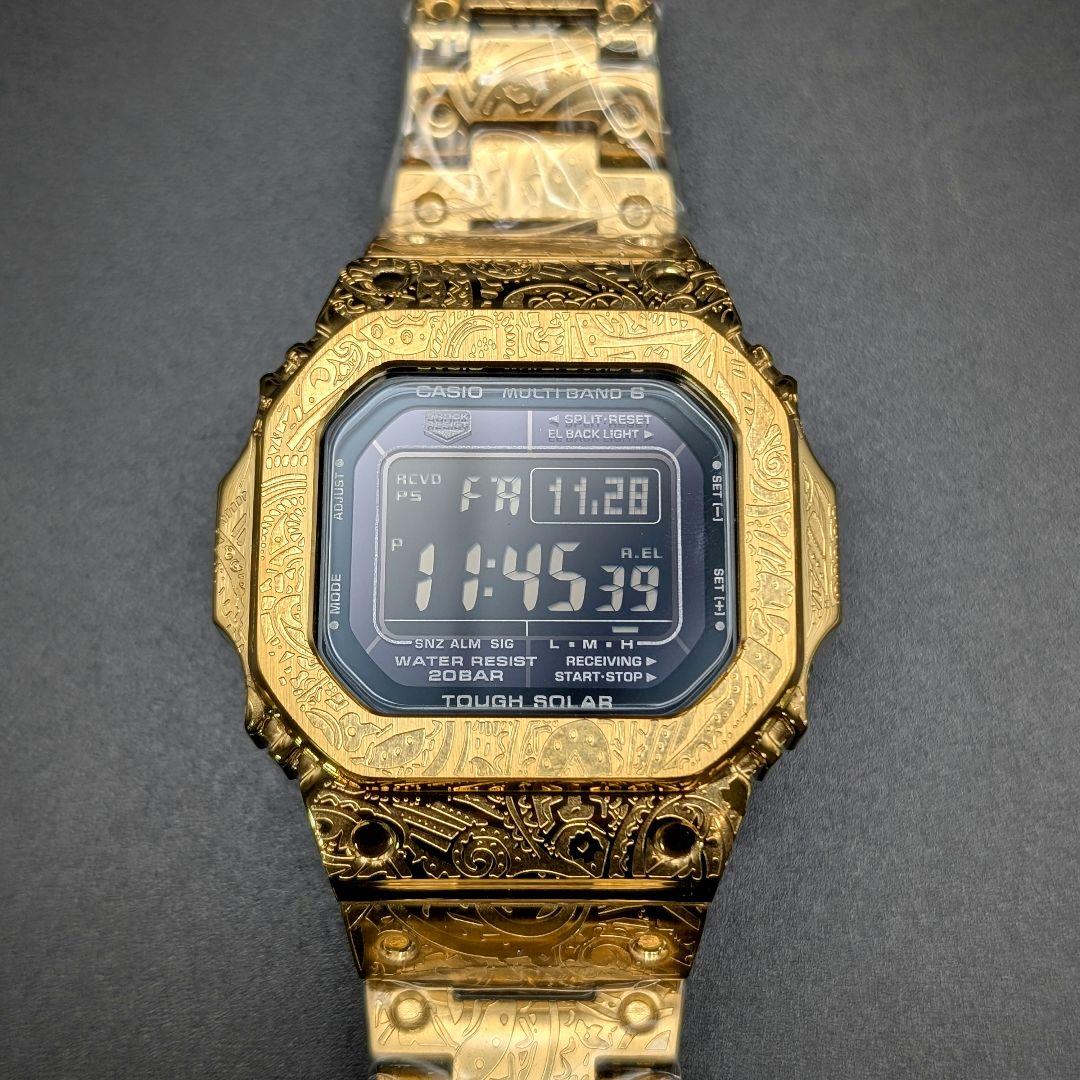 美品 G-SHOCK GWM5610 電波ソーラー ペイズリー彫刻 フルメタル