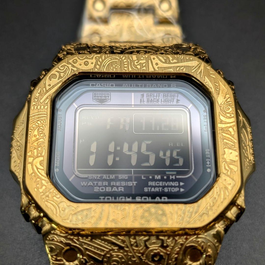 美品 G-SHOCK GWM5610 電波ソーラー ペイズリー彫刻 フルメタル