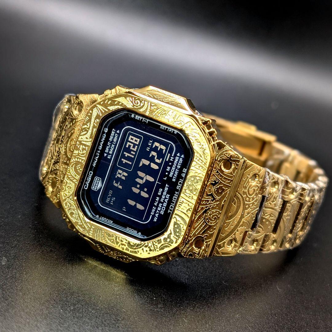 美品 G-SHOCK GWM5610 電波ソーラー ペイズリー彫刻 フルメタル