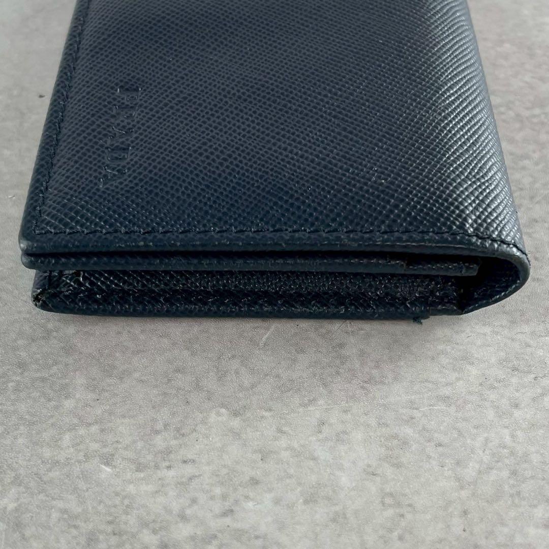 極美品 現行品⭐️PRADA カードケース 名刺入れ サフィアーノレザー 紺色