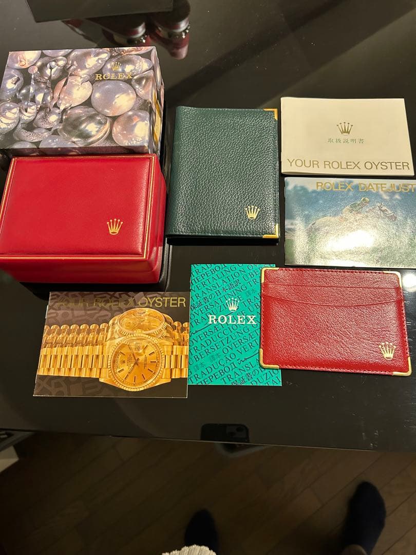 ROLEX 外箱　内箱　取説など レザーケースとカードホルダーセット