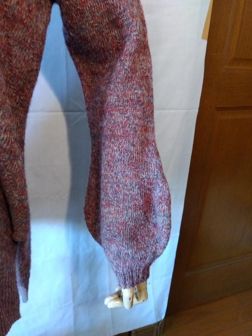 h*1様 【新品未使用】45R　レッド系　ウールセーター　長袖　サイズフリー