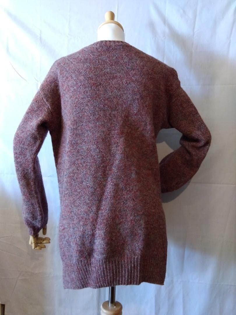 h*1様 【新品未使用】45R　レッド系　ウールセーター　長袖　サイズフリー